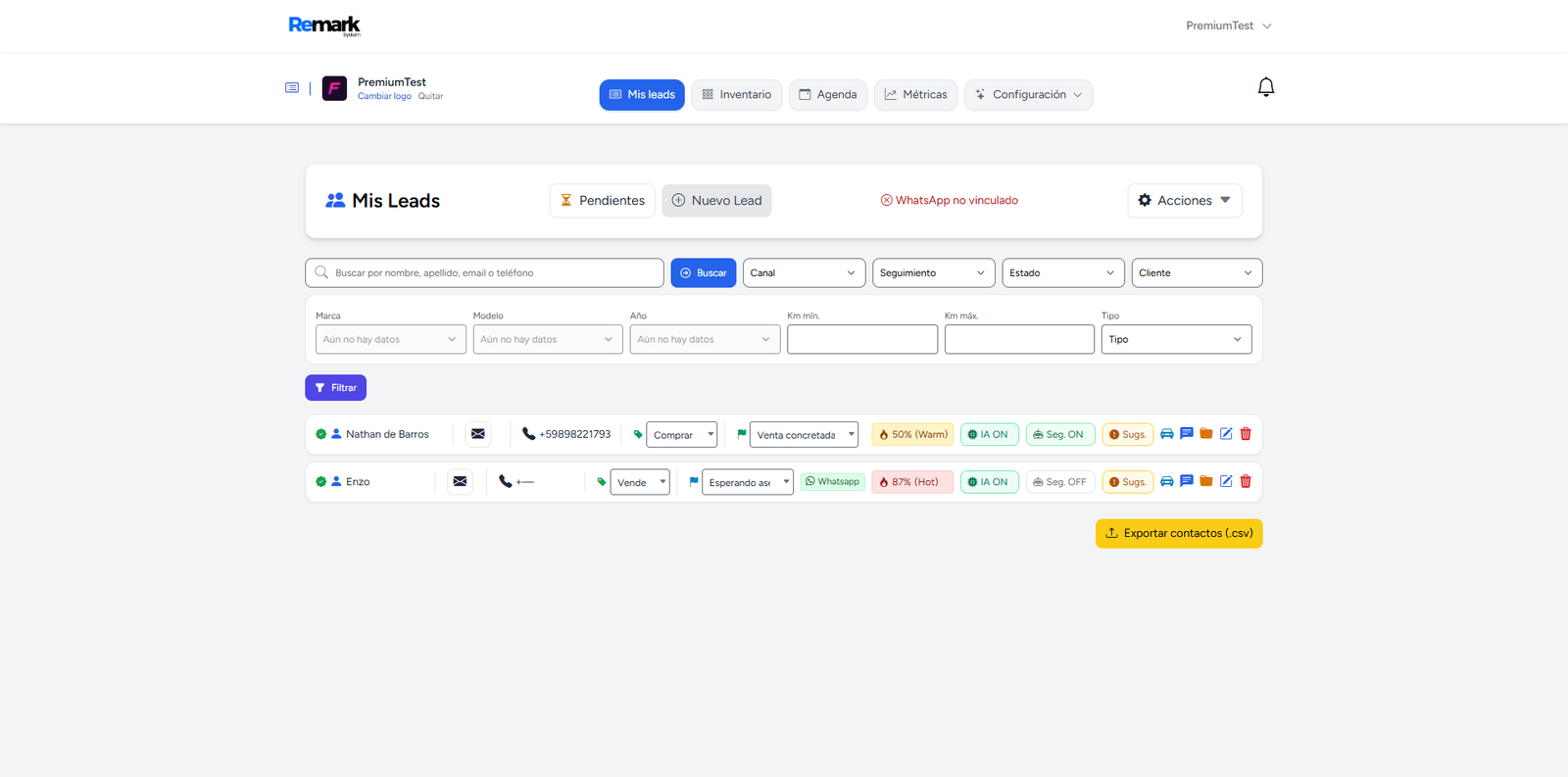 Portada de Remark — CRM Inteligente para Leads de Concesionarias